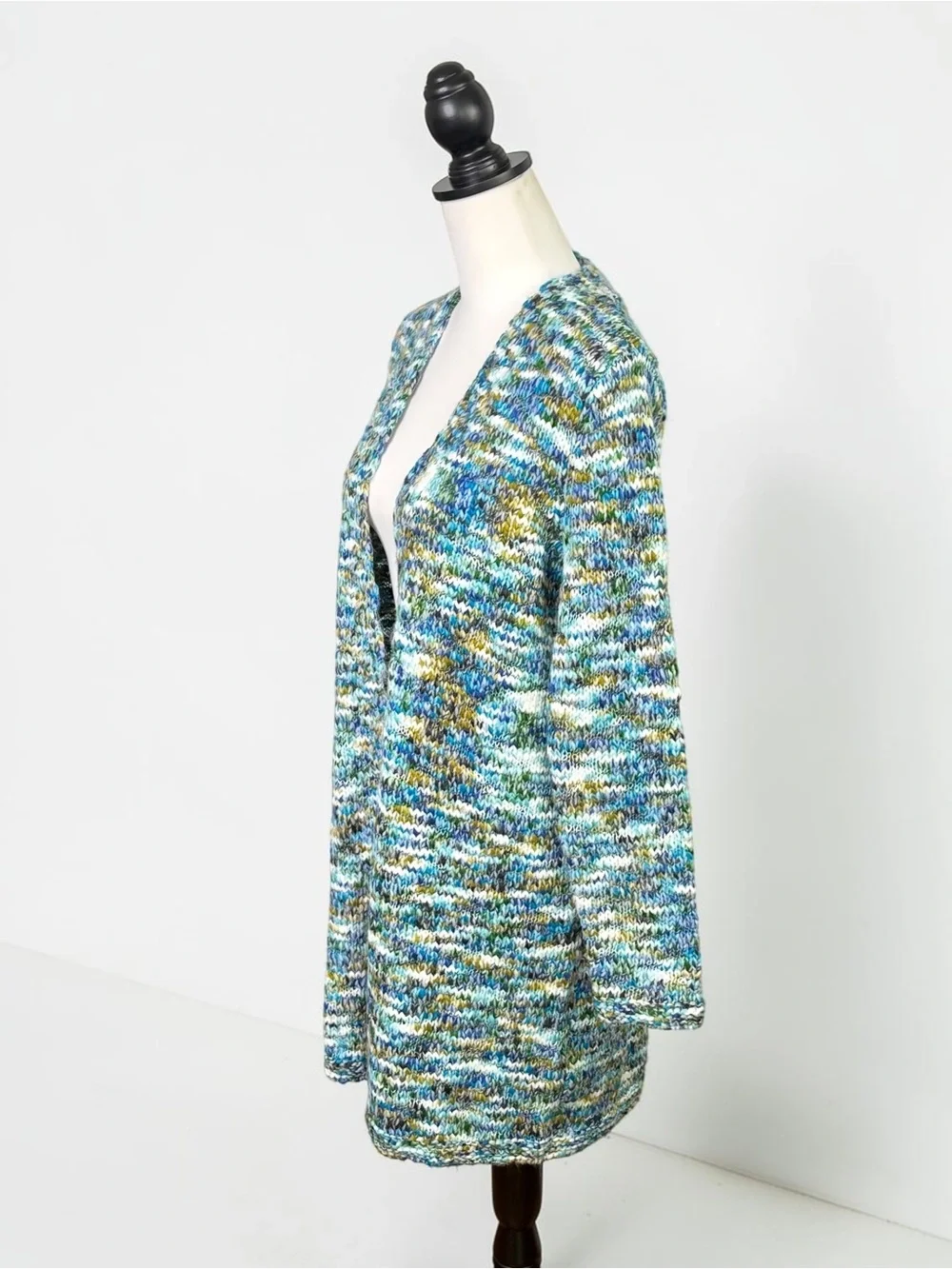 J. Jill Clarendon Space Dye Open Front Knit Duster Cardigan Size S